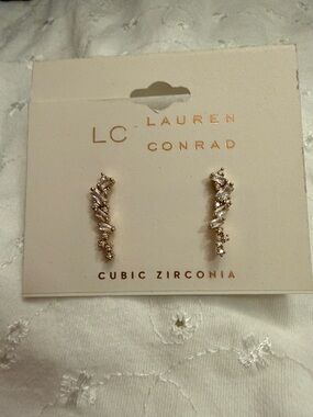 LC Lauren Conrad Rose Gold Cubic Zirconia Ear Climbers